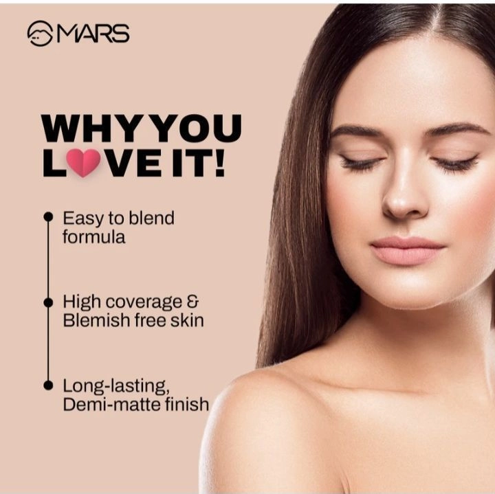 MARS High Coverage Liquid Matte Foundation for Indian Skin Types 3