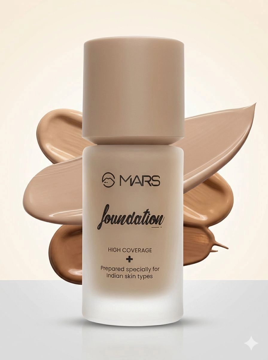 MARS High Coverage Liquid Matte Foundation for Indian Skin Types 4