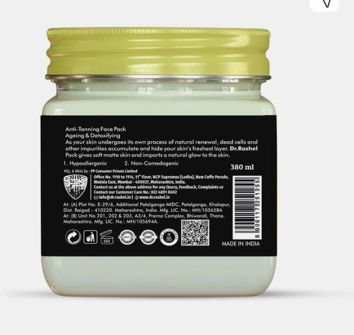 Dr. Rashel De-Tan Face Pack (Pack of 2 - 380 ml Each) 4
