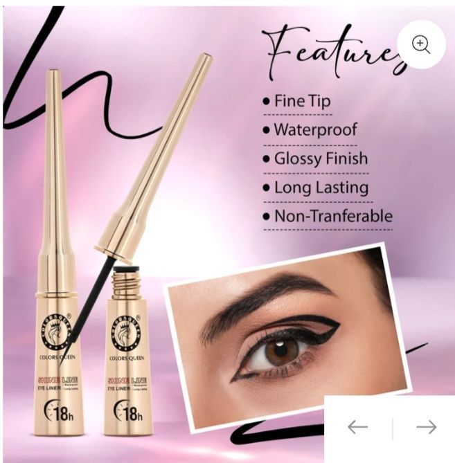 Colors Queen Intense Black Combo (Pack of 3) – Premium Eye Makeup Kit with Liquid Eyeliner, Soft Kajal Pencil & Volumizing Mascara