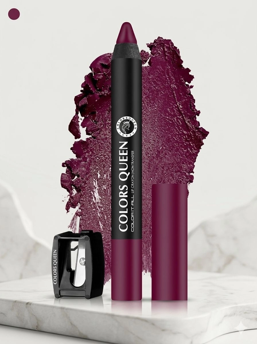 Colors Queen Color It All Non-Transfer Lip Crayon – Shade 15 Wine (Free Sharpener) 1