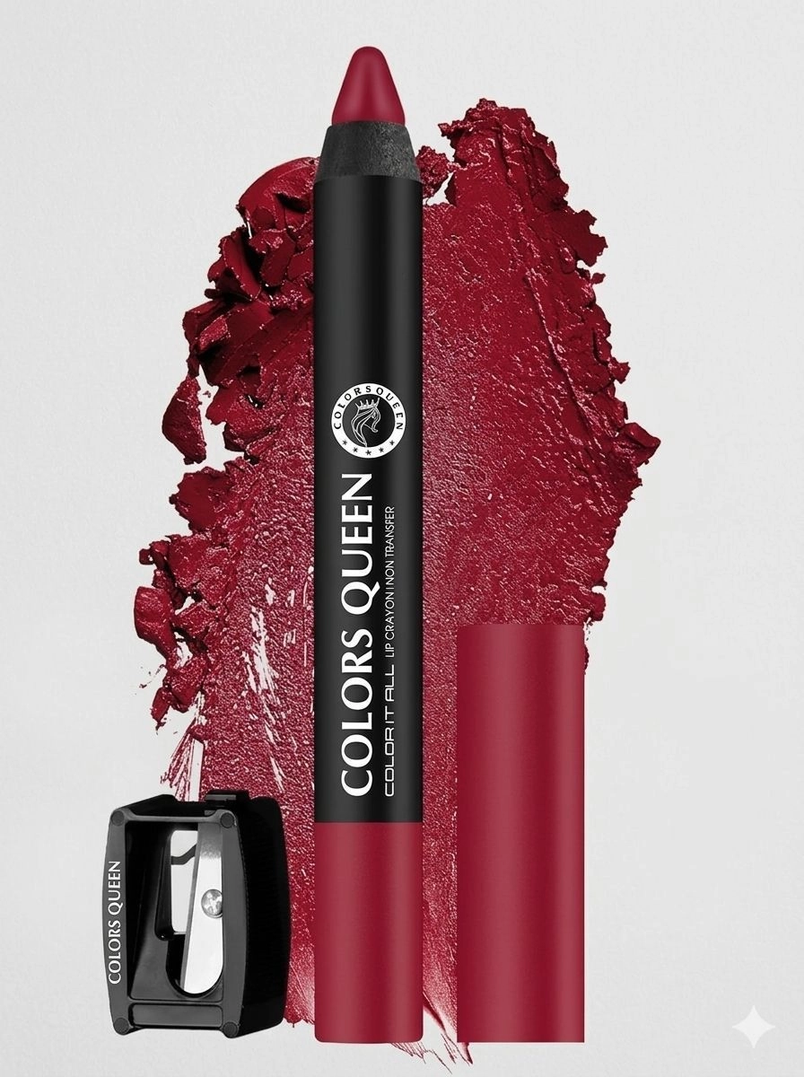 Colors Queen Color It All Non Transfer Lip Crayon Lipstick - Shade 07 Dynamite Berry (3.5g) 1