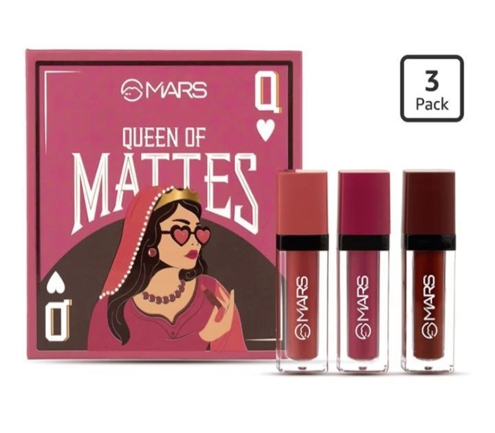 MARS Queen of Mattes Liquid Lipsticks Set of 3 | Long Lasting, Smudgeproof & Transferproof Matte Lip Color Combo 3