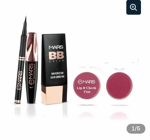 MARS Everyday Essentials Makeup Combo Kit (BB Cream, Liquid Pen Eyeliner, Fabulash Mascara & Lip-Cheek Tint)