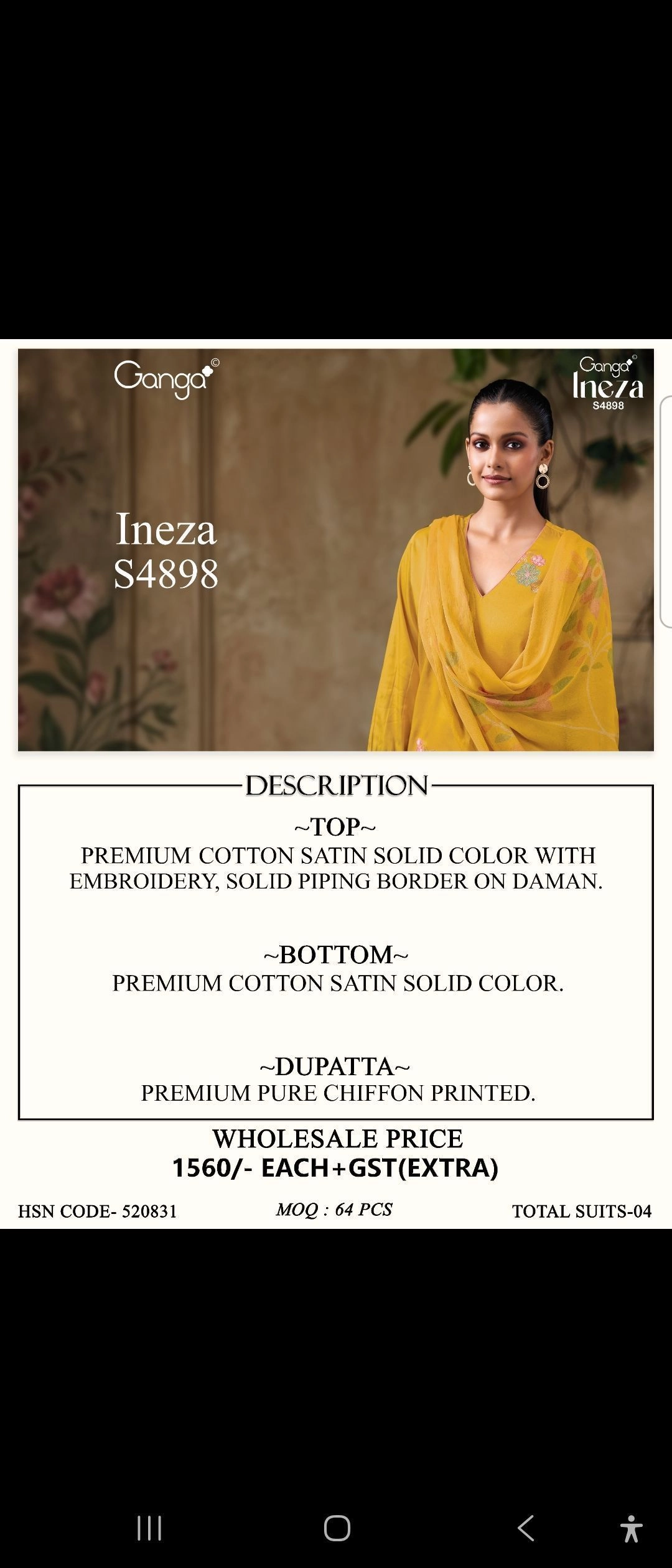 Ganga Ineza S4898 (Rs.1560 per piece: total 4 piece) 3