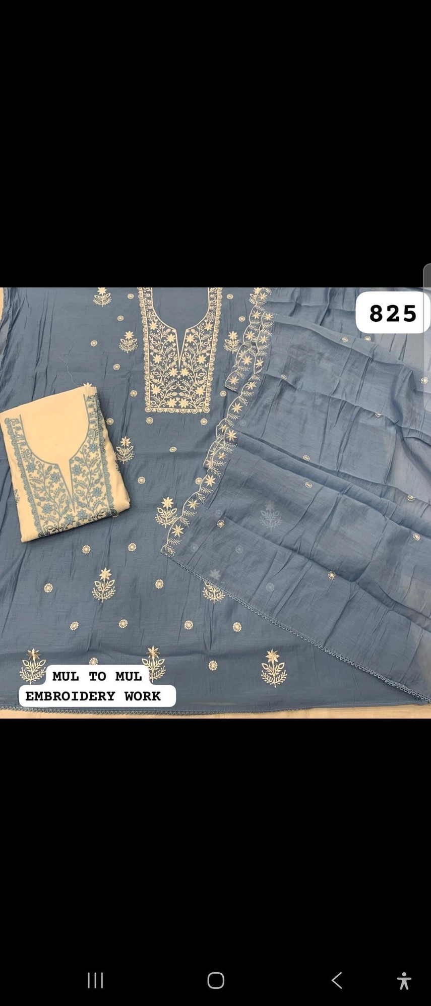 MUL TO MUL EMBROIDERY (RS.825 per piece: total 2 piece