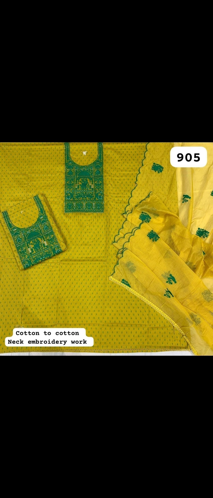 Cotton to cotton Neck embroidery work(Rs.905 per piece:total 2 piece)