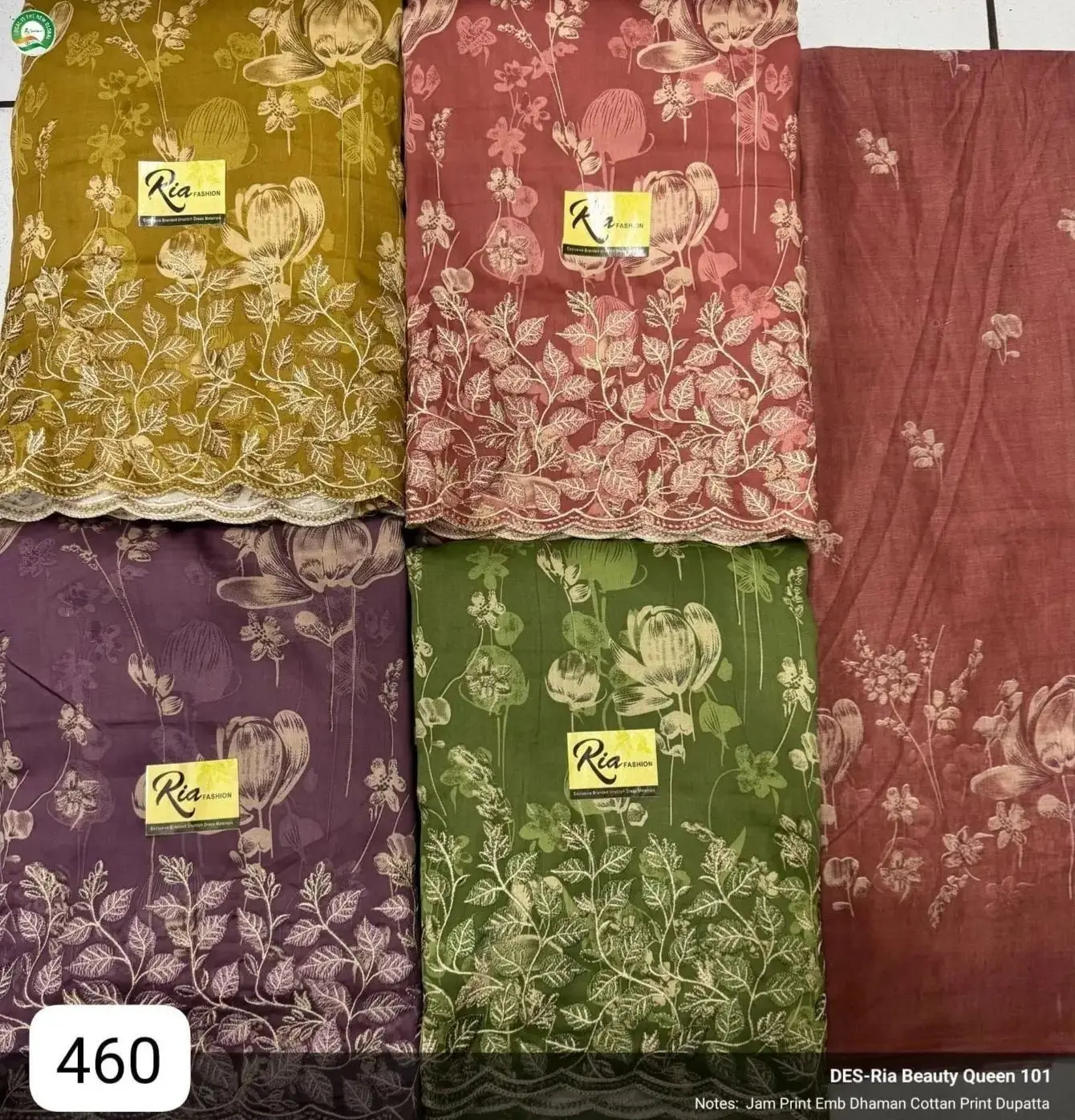 Jam Print Emb Dhamaan Cottan Print Dupatta 101 (Rs.460 per piece: total 4 piece)