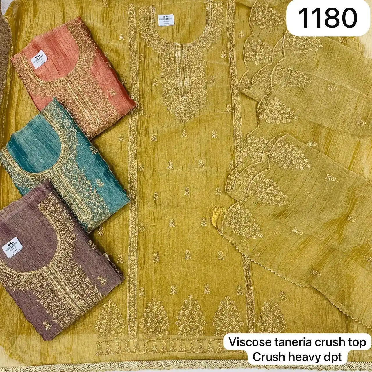Viscose taneria crush top
Crush heavy dpt(Rs.1180 per piece: total 4 piece)