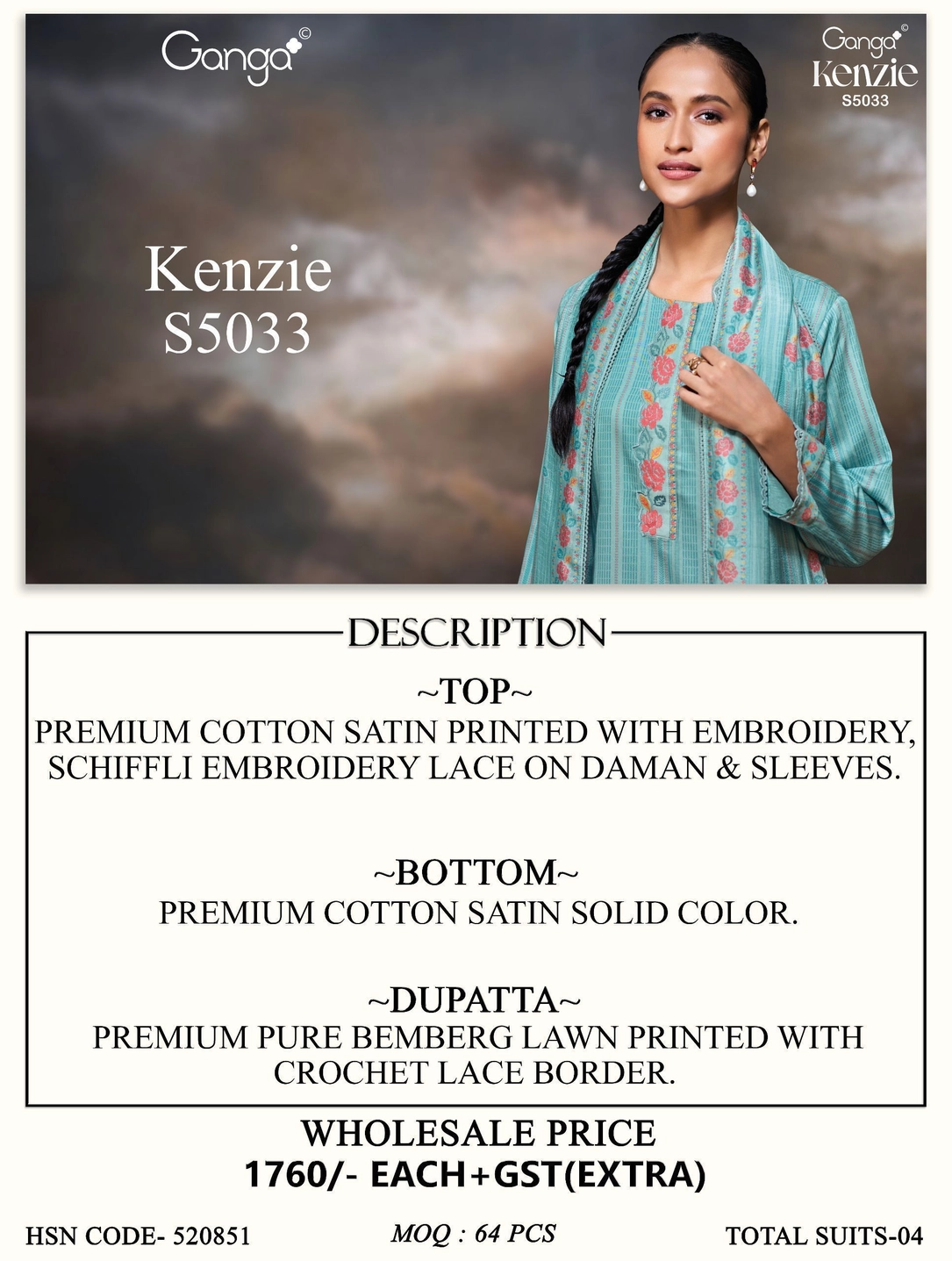 Ganga-Kenzie S5033(Rs.1760 per piece: total 4 piece) 4