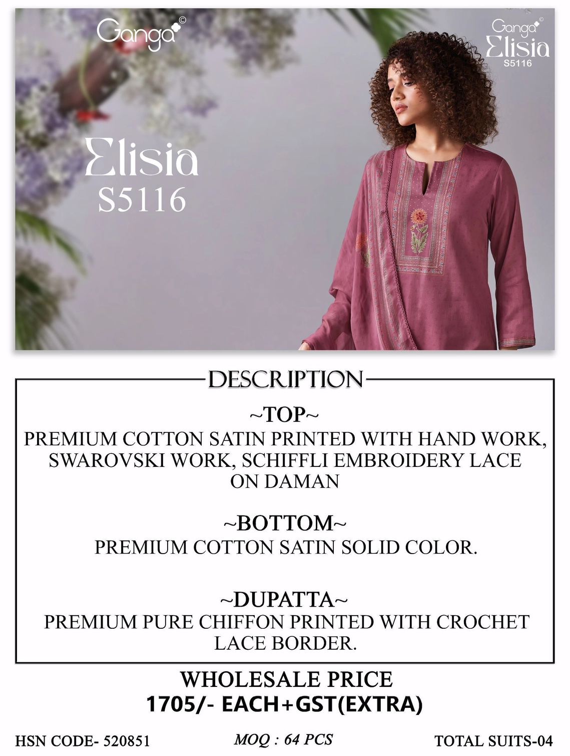Ganga-Elisia S5116(Rs.1705 per piece: total 4 piece) 11