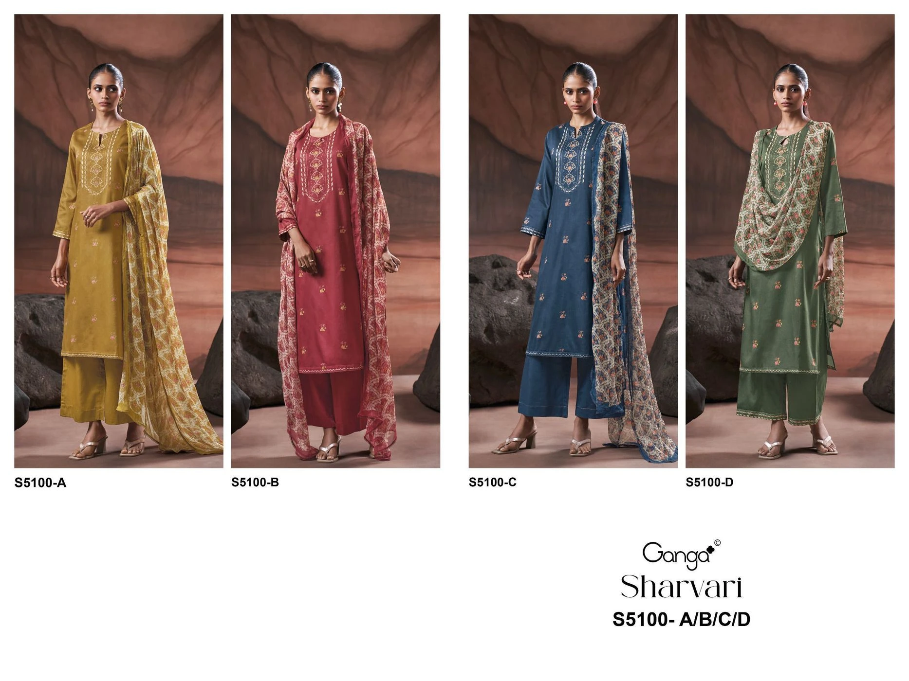 Ganga - Sharvari S5100(Rs.1760 per piece:total 4 piece) 9