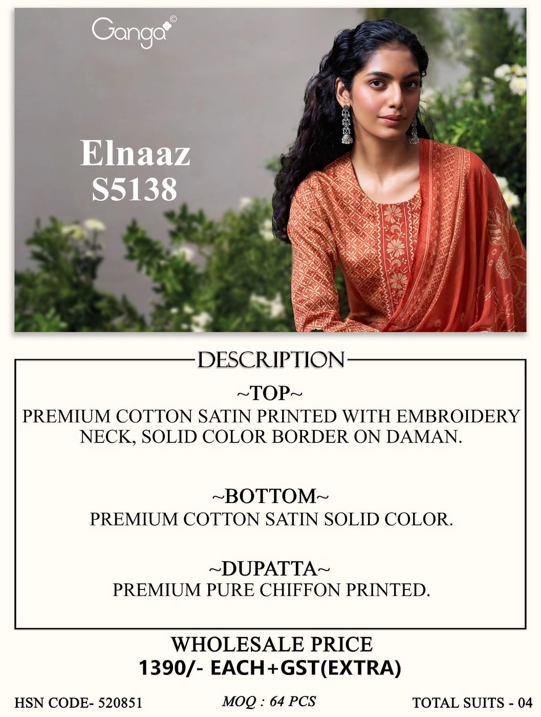 Ganga-Elnaaz S5138(Rs.1390 per piece: total 4 piece) 10