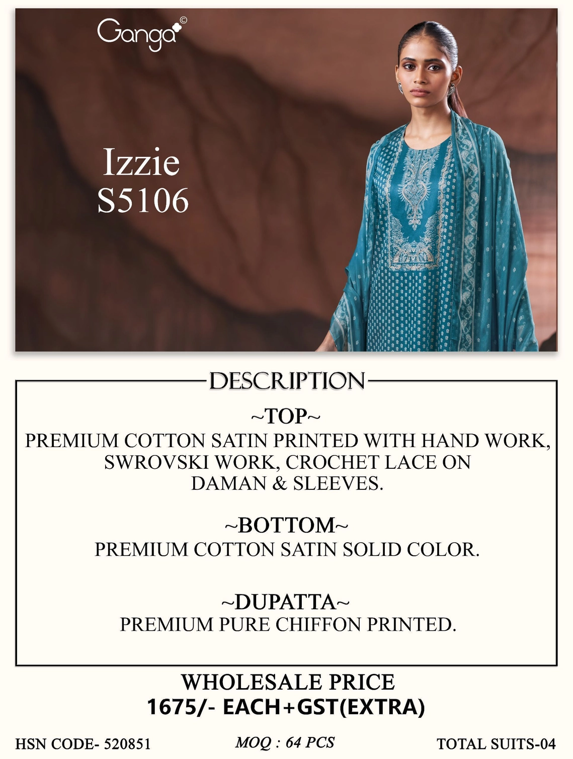 Ganga – Izzie S5106(Rs.1675 per piece: total 4 piece) 10