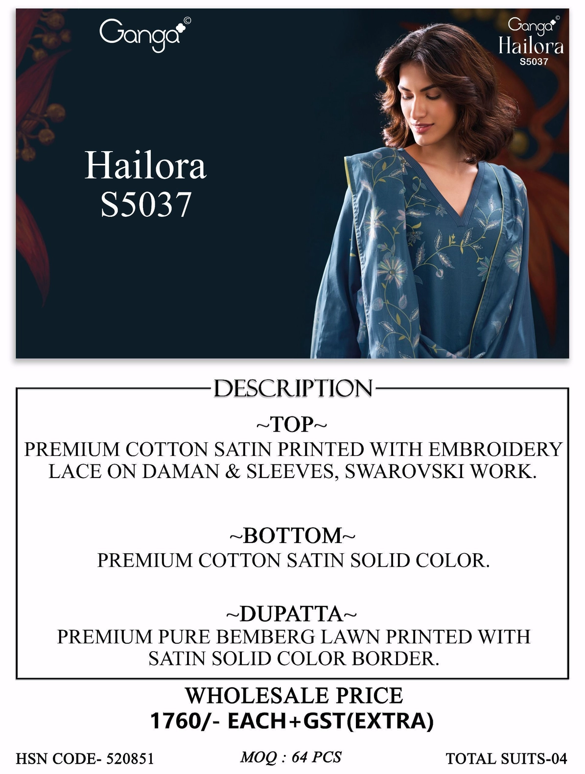 Ganga – Hailora S5037(Rs.1760 per piece:total 4 piece) 11
