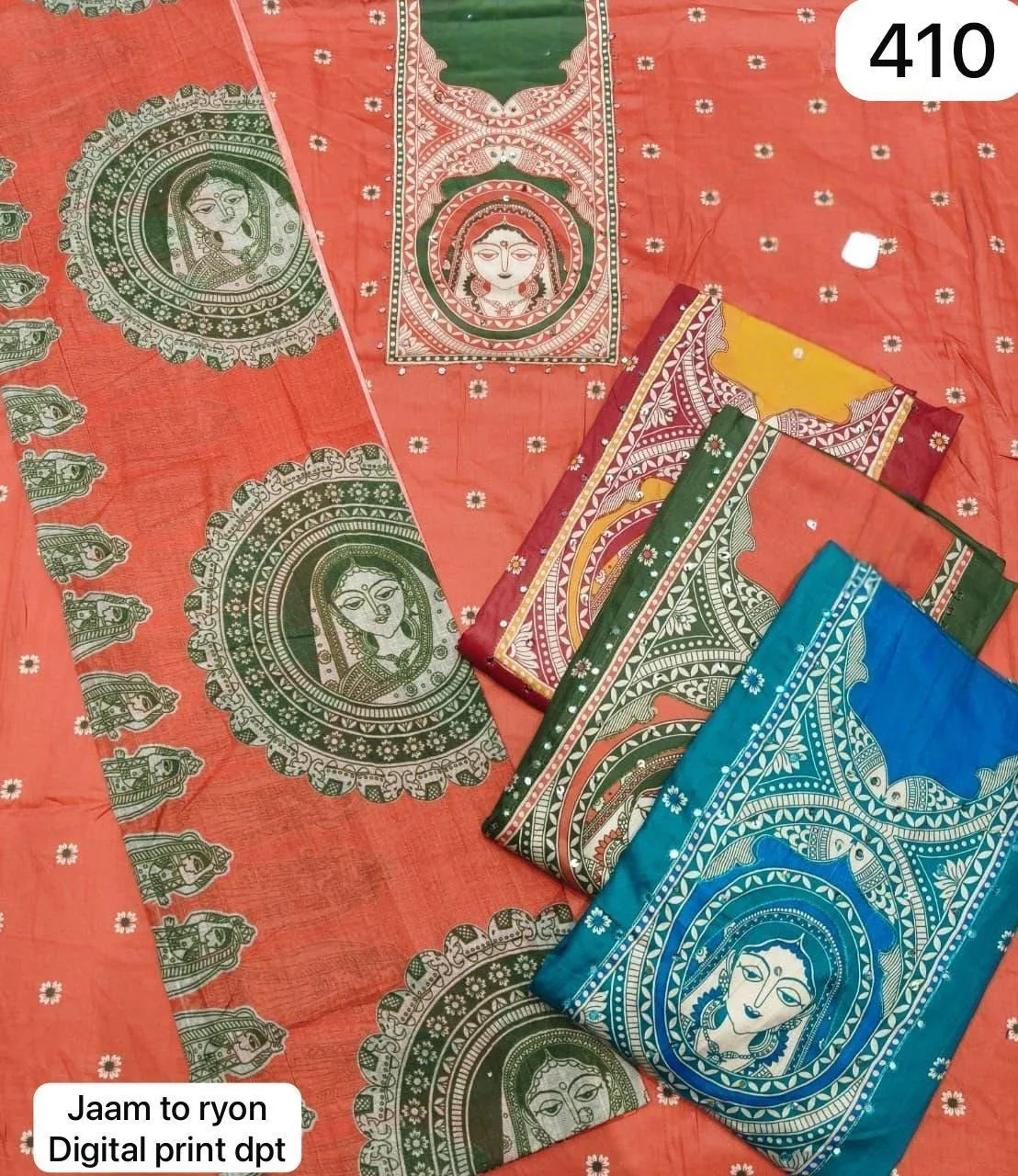Jaam to ryon
Digital print dupatta(Rs.410 per piece: total 4 piece)
