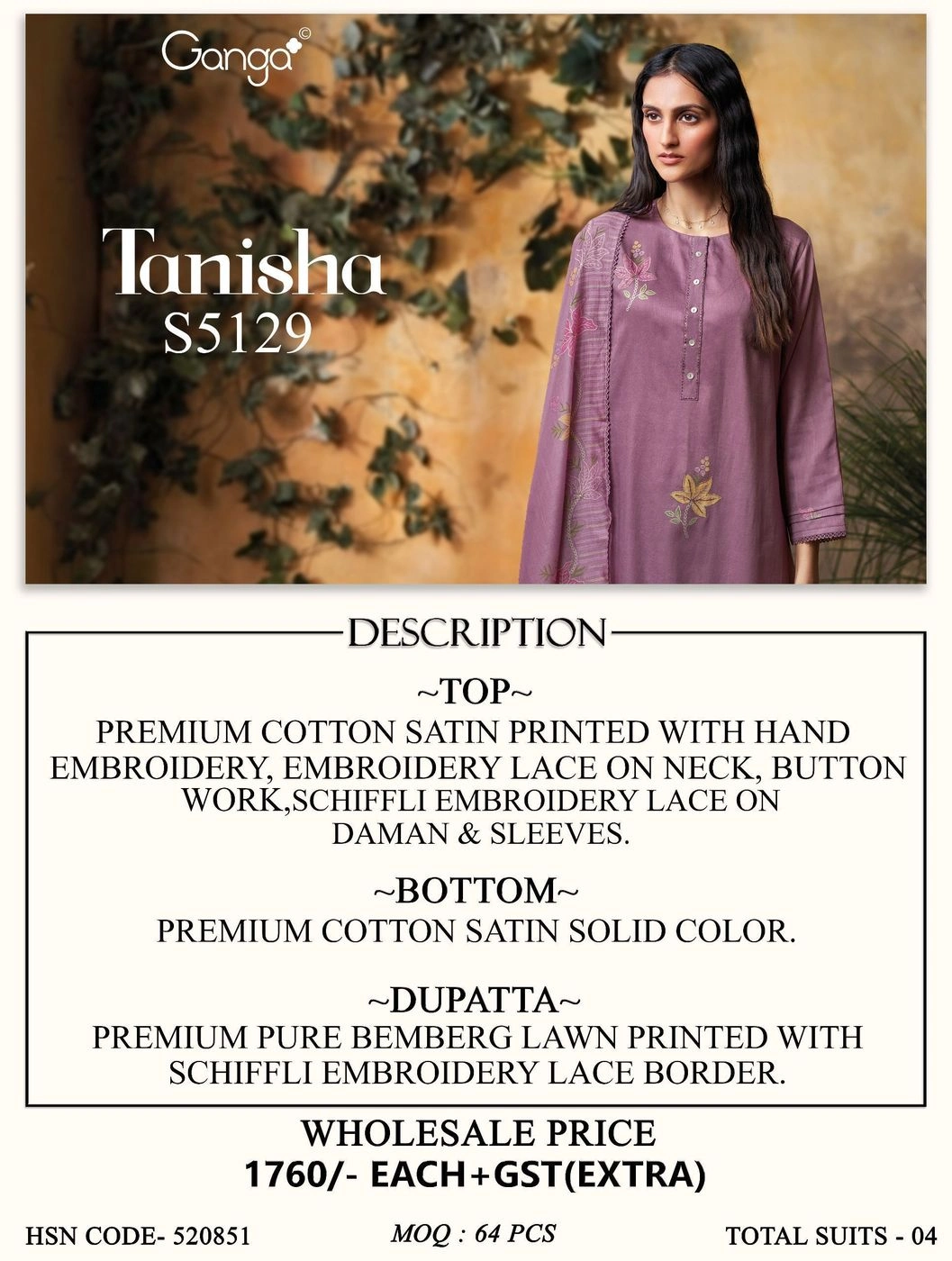 Ganga-Tanishq
S5129(Rs.1760 per piece: total 4 piece) 9