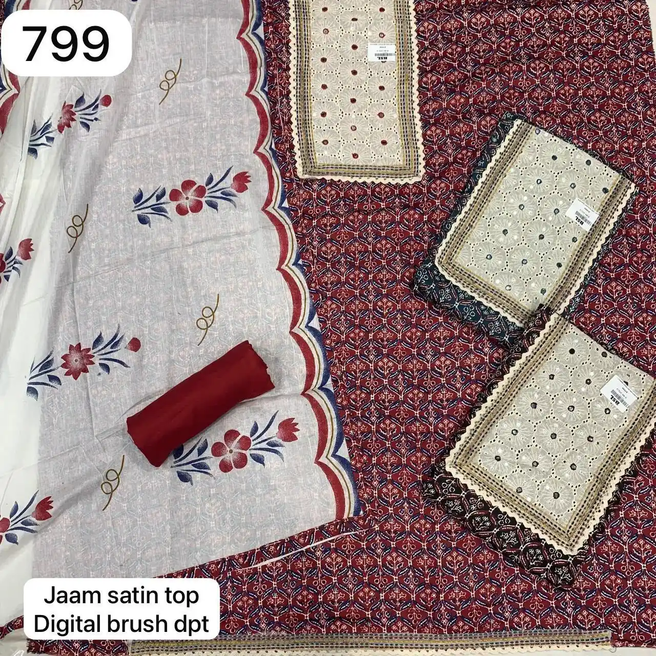 Jaam satin top
Digital brush dpt(Rs.799 per piece: total 3 piece)