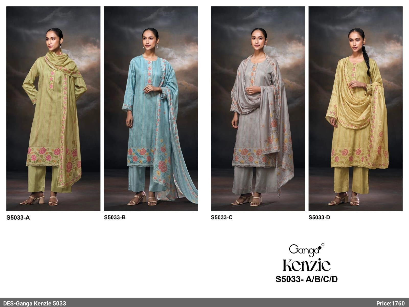 Ganga-Kenzie S5033(Rs.1760 per piece: total 4 piece) 1