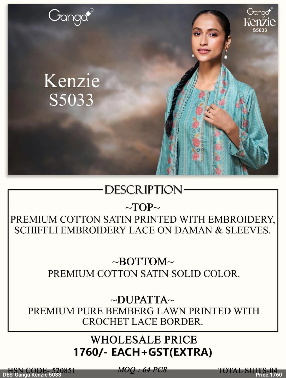 Ganga-Kenzie S5033(Rs.1760 per piece: total 4 piece) 2