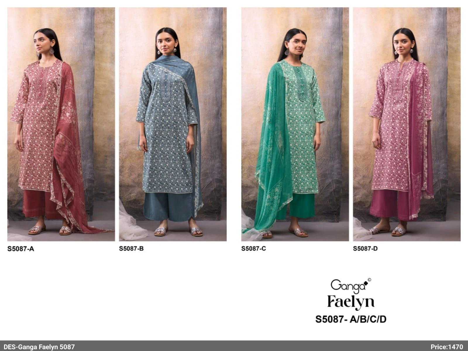 Ganga- Faelyn S5087(Rs.1470 per piece: total 4 piece) 1