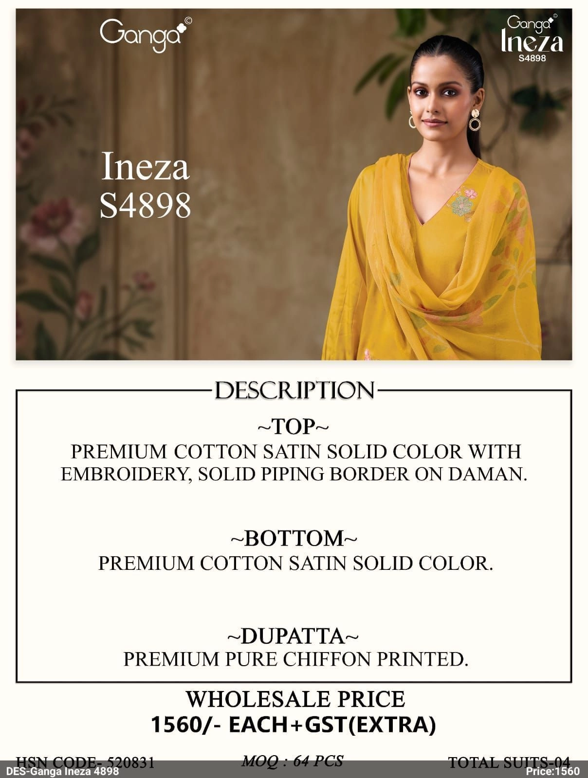 Ganga-Ineza S4898(Rs.1560 per piece: total 4 piece) 2