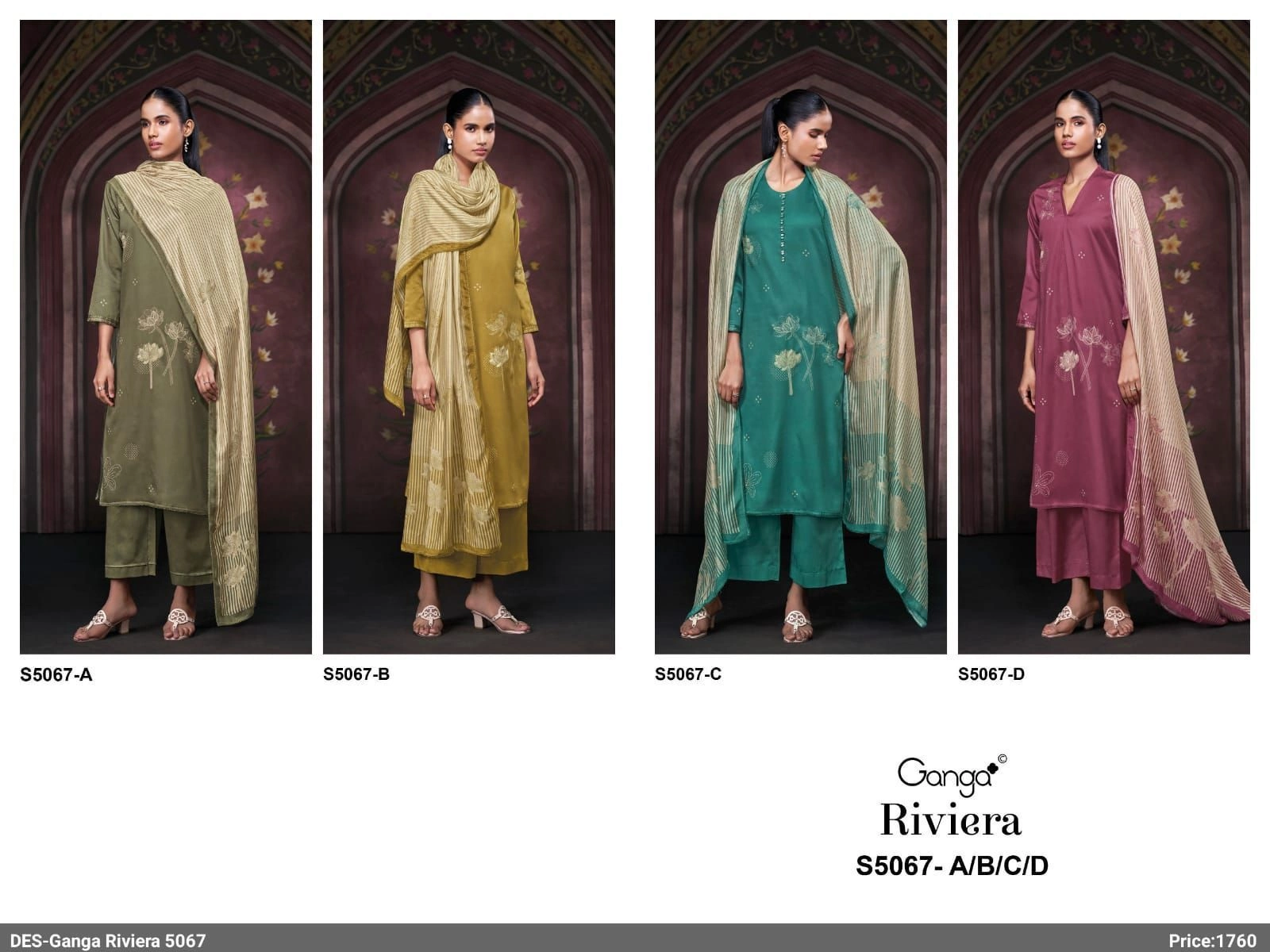 Ganga-Riviera S5067(Rs.1760 per piece: total 4 piece) 1