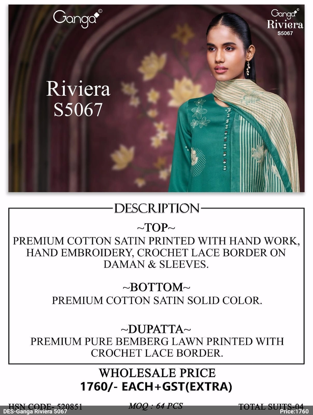 Ganga-Riviera S5067(Rs.1760 per piece: total 4 piece) 2