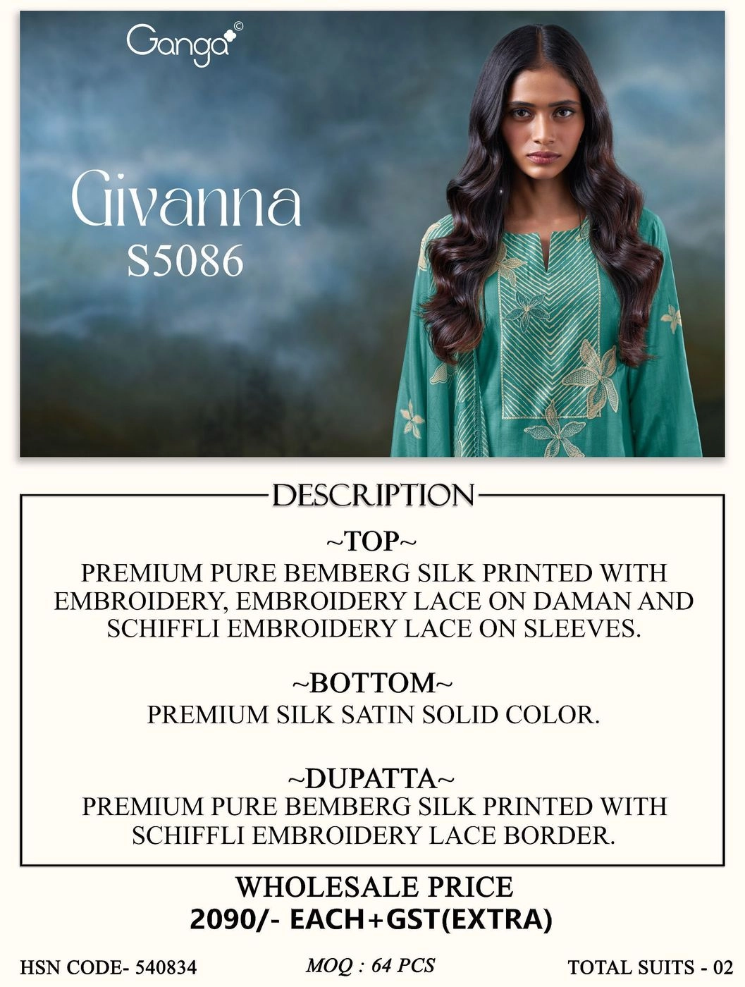 Ganga-Givanna
S5086(Rs.2090 per piece: total 2 piece) 6