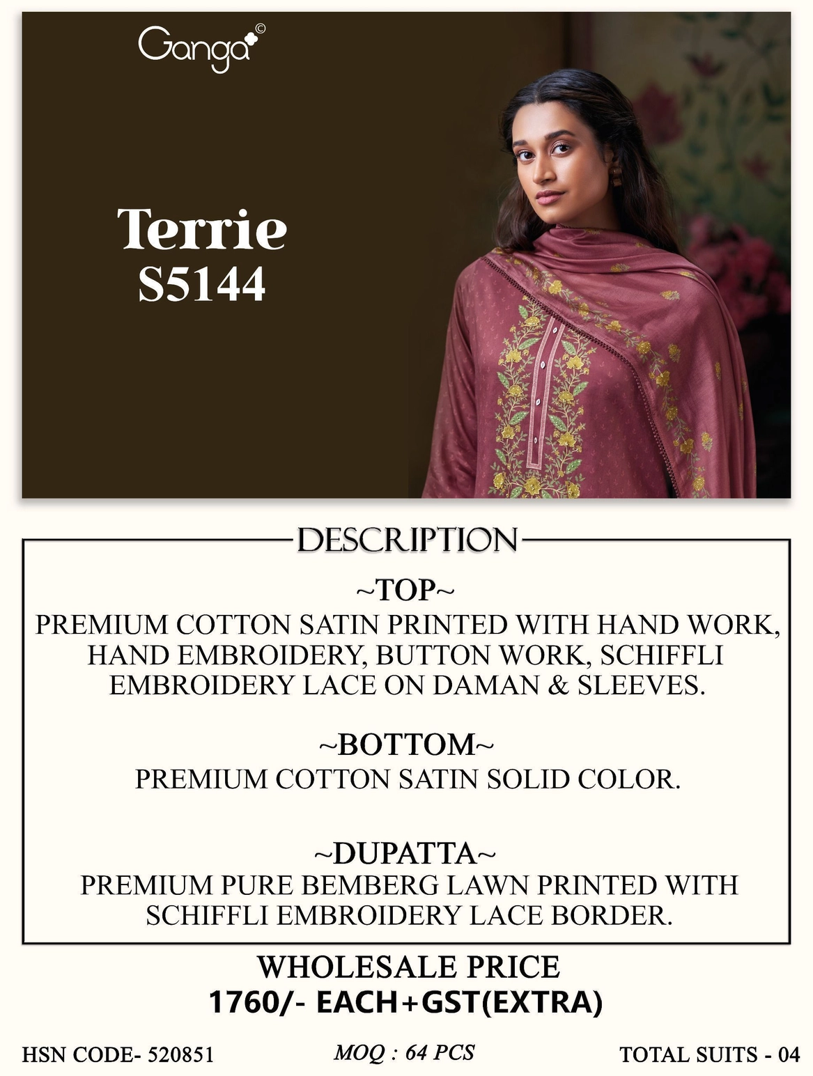 Ganga-Terrie S5144(Rs.1760 per piece: total 4 piece) 10