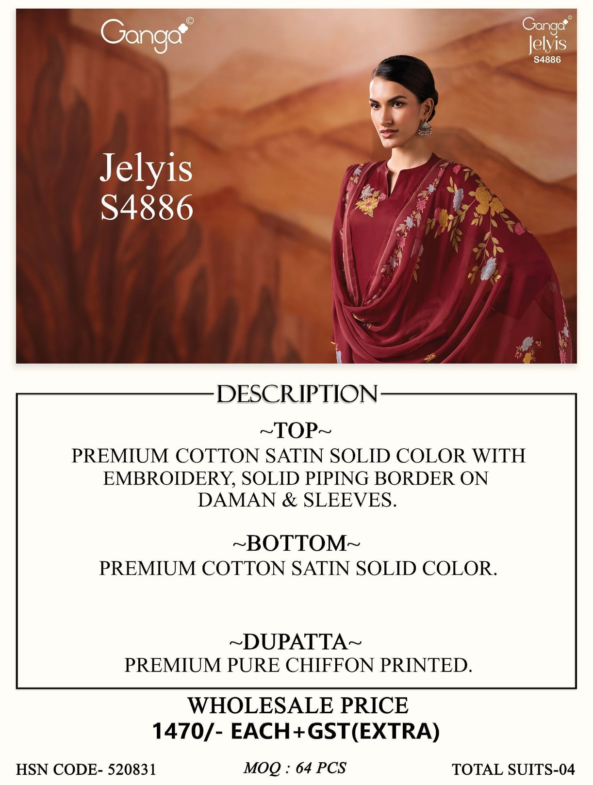 Ganga-Jelyis
S4886(Rs.1470 per piece: total 4 piece) 11