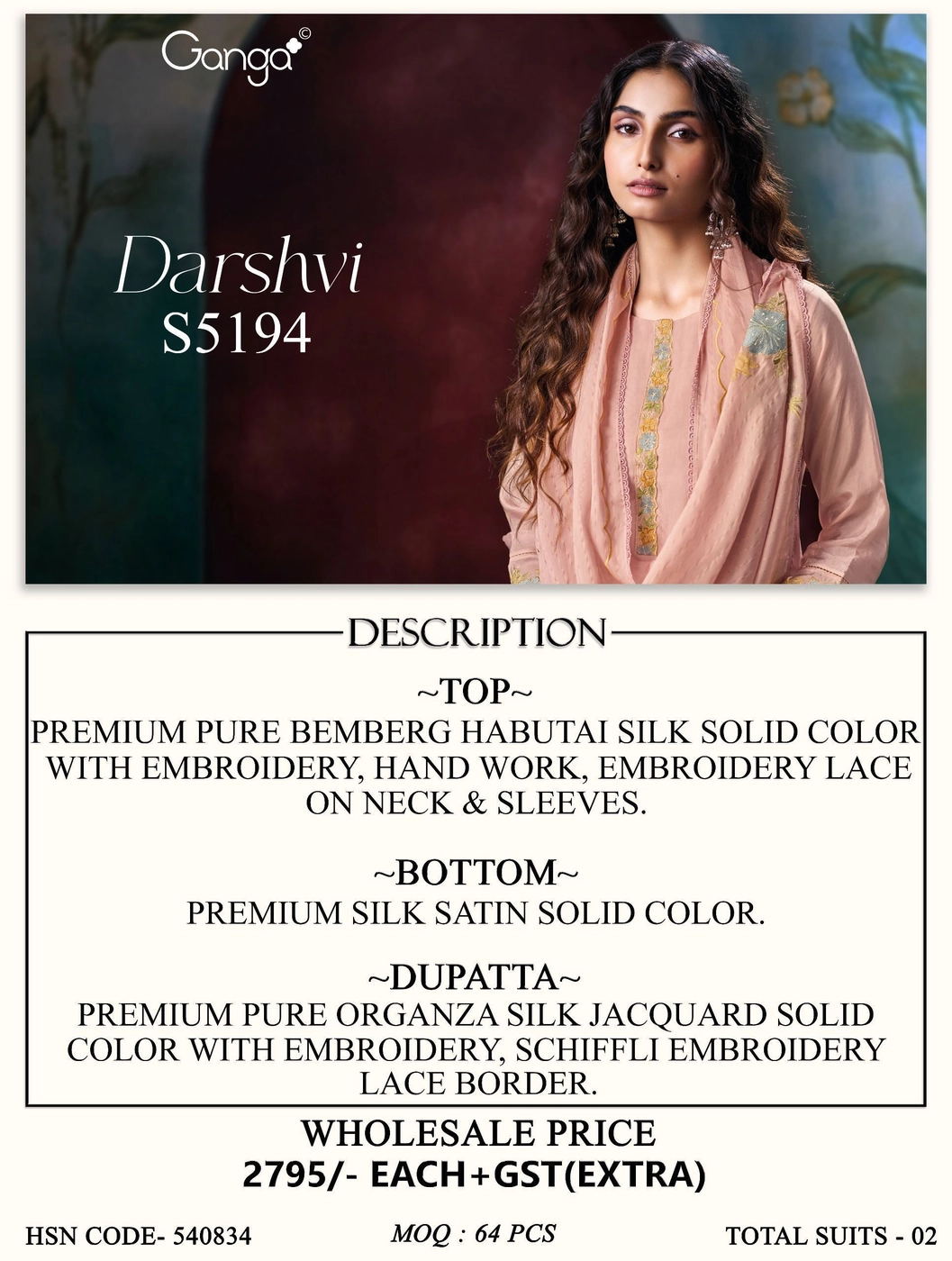 GANGA-Darshvi
S5194(Rs.2795 per piece: total 2 piece) 6