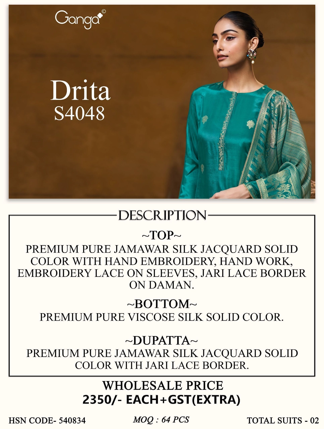 Ganga-Drita
S4048(Rs.2350 per piece: total 2 piece) 7