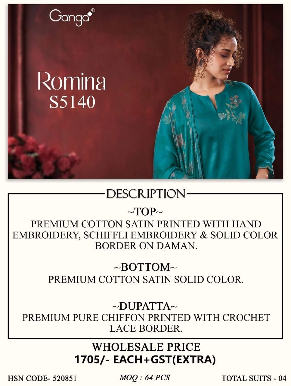Ganga-Romina
S5140(Rs.1705 per piece: total 4 piece) 11