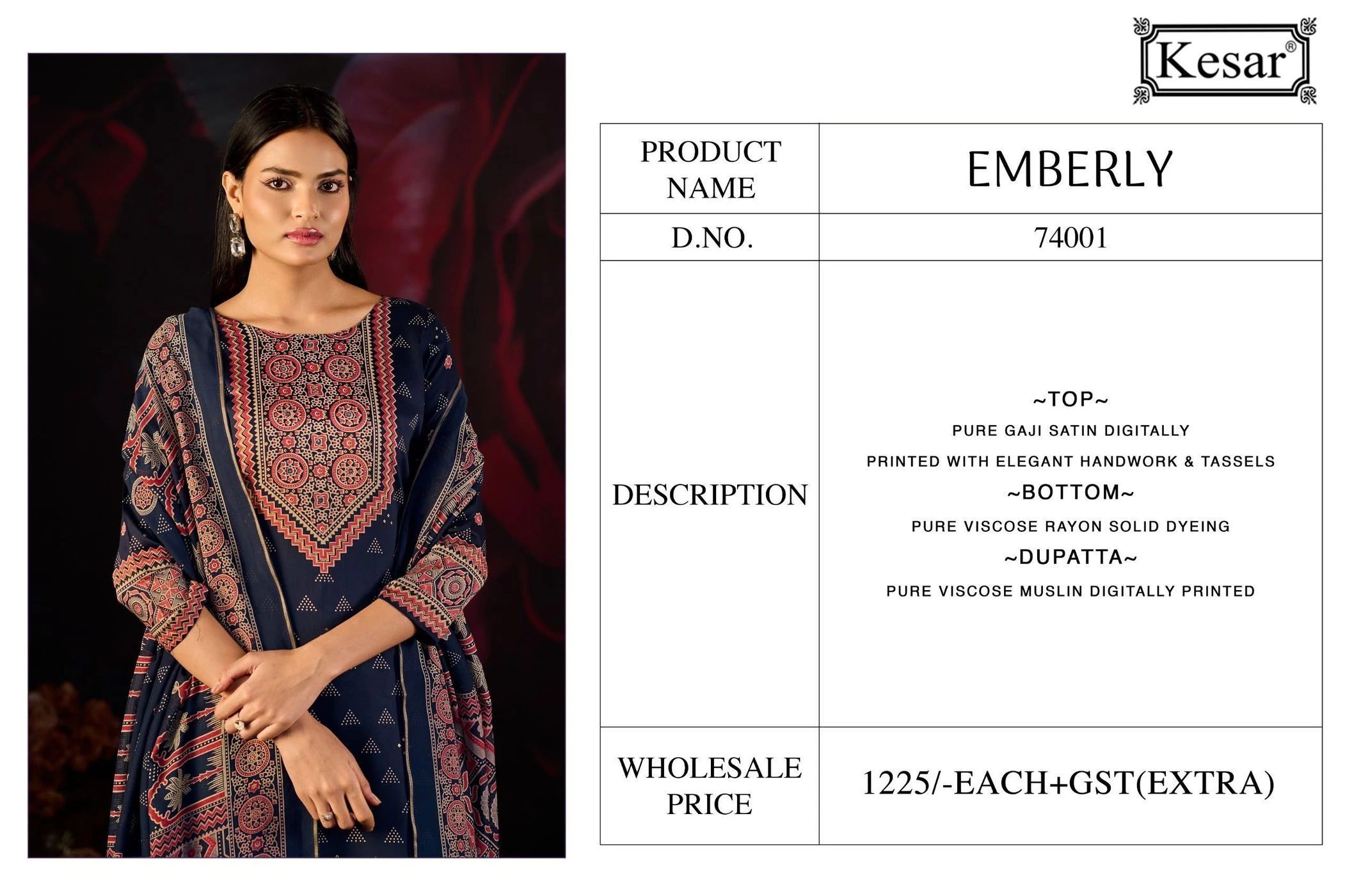 Kesar-EMBERLY 74001(Rs.1225 per piece: total 4 piece) 9