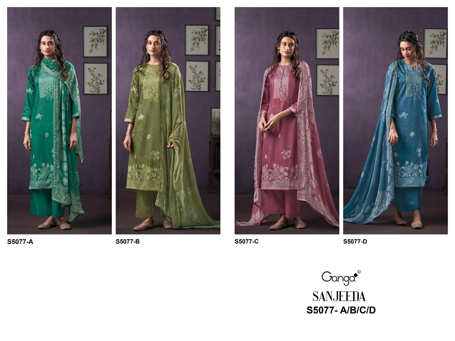 Ganga-SANJEEDA
S5077(Rs.1760 per piece: total 4 piece) 9