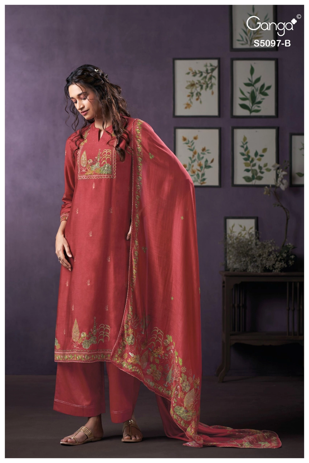 Ganga-AANCHAL
S5097(Rs.2110 per piece: total 2 piece) 2