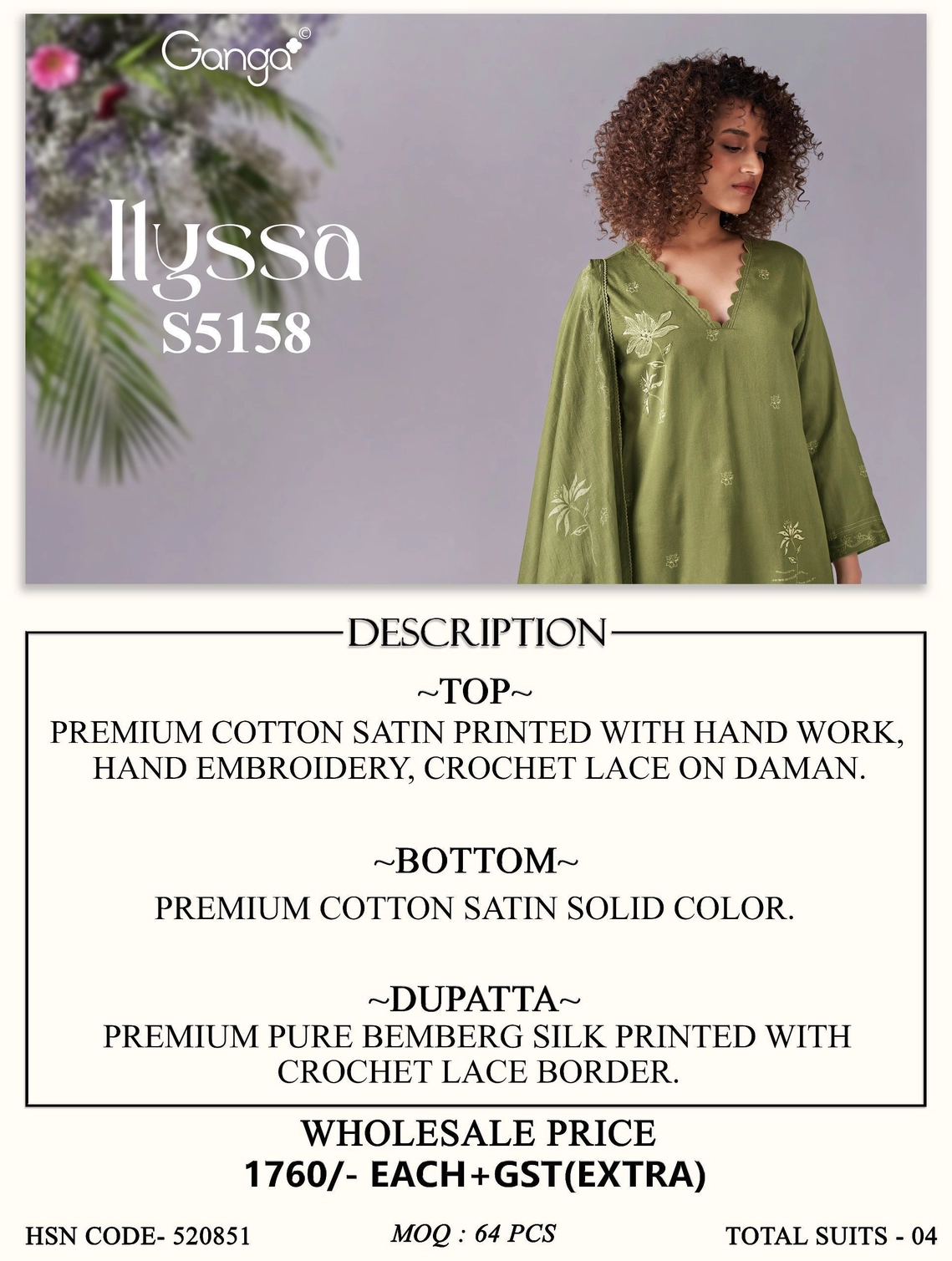 Ganga-Ilyssa
S5158(Rs.1760 per piece: total 4 piece) 11