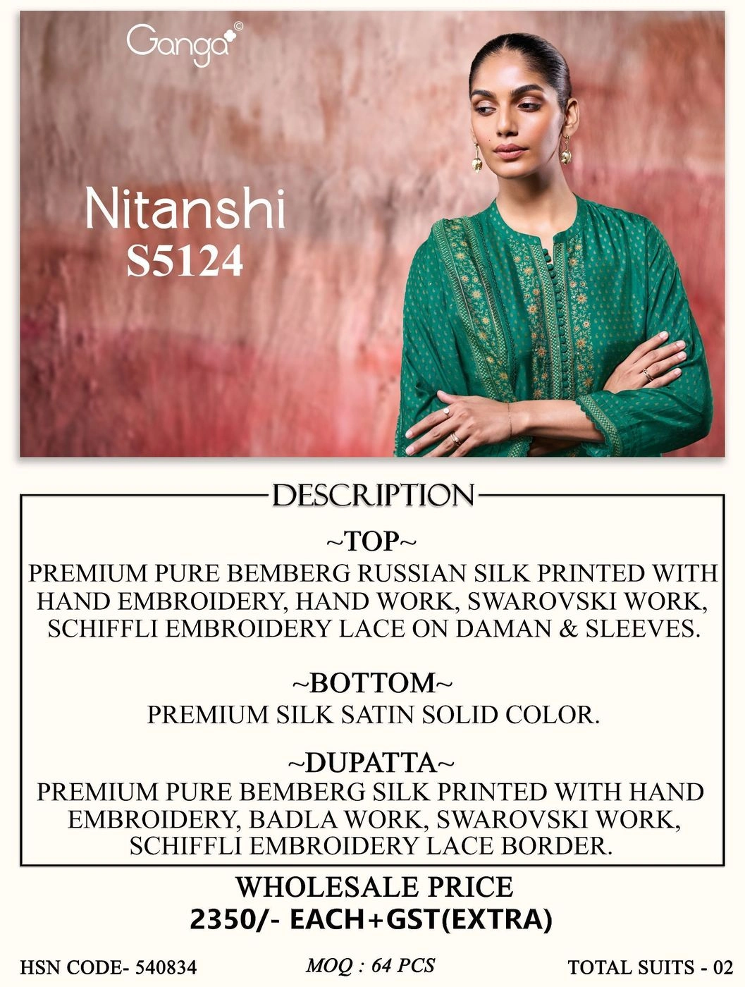 Ganga-Nitanshi
S5124(Rs.2350 per piece: total 2 piece) 7