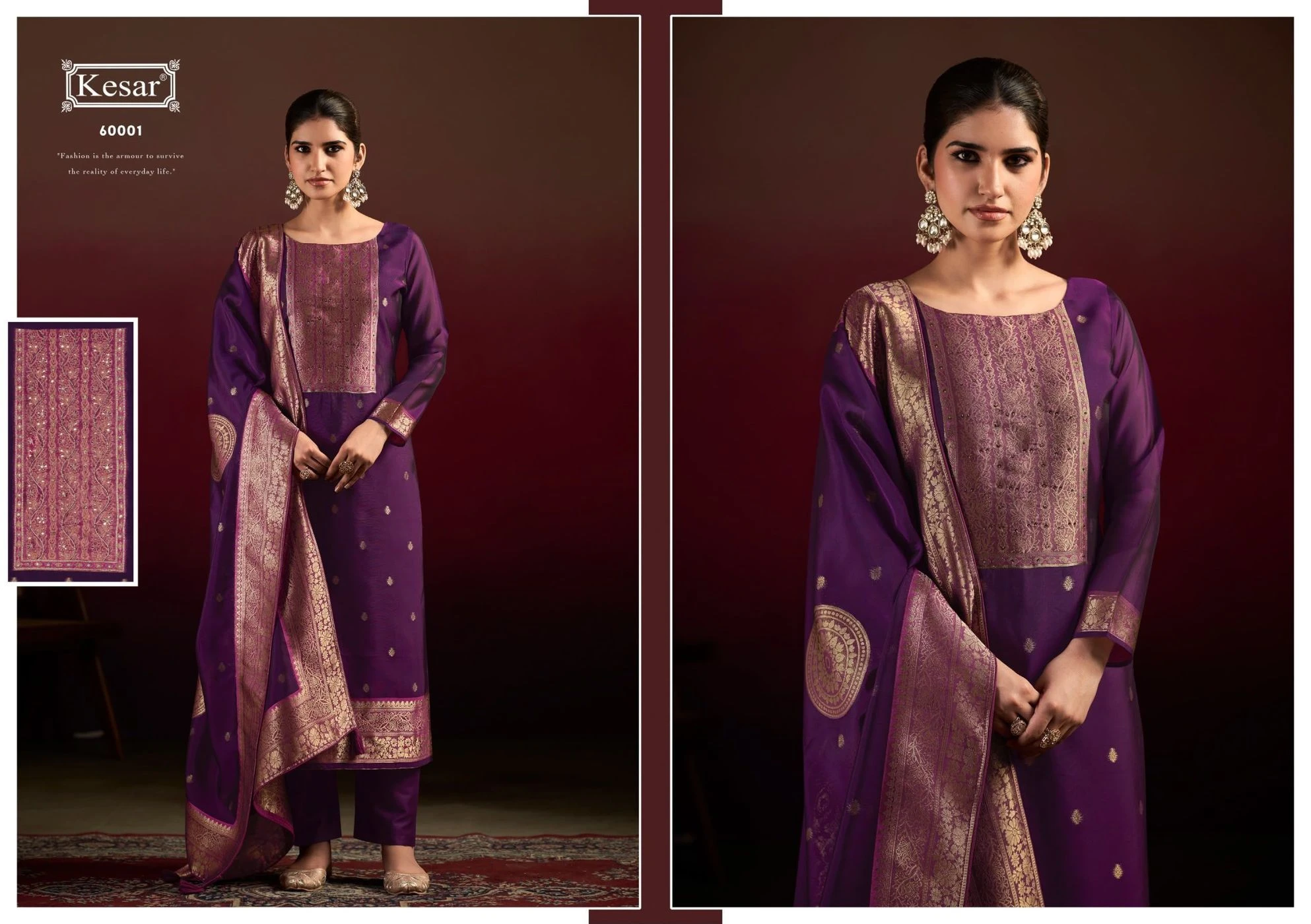 Kesar-Gurleen 60001(Rs.1675 per piece: total 3 piece)