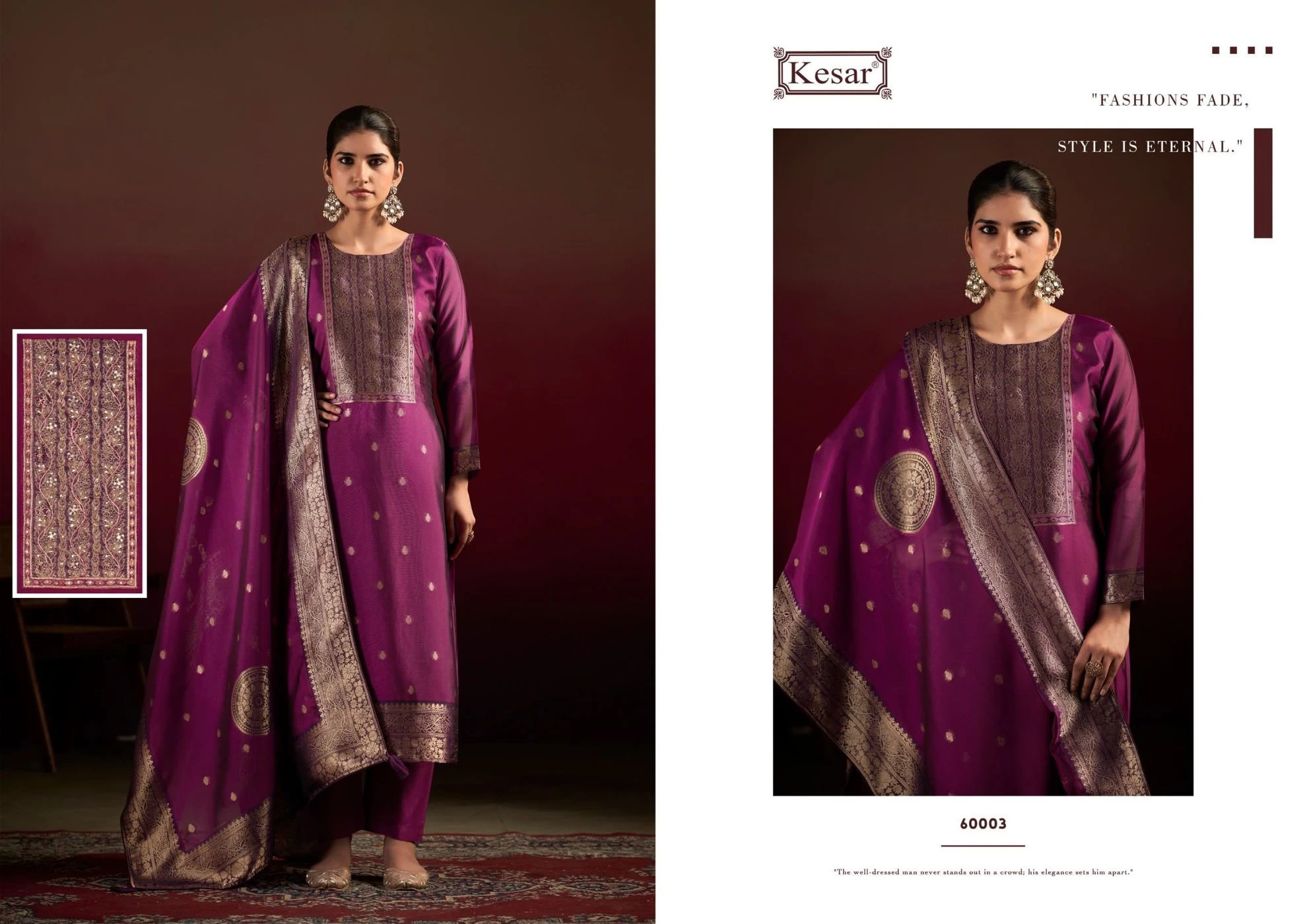 Kesar-Gurleen 60001(Rs.1675 per piece: total 3 piece)