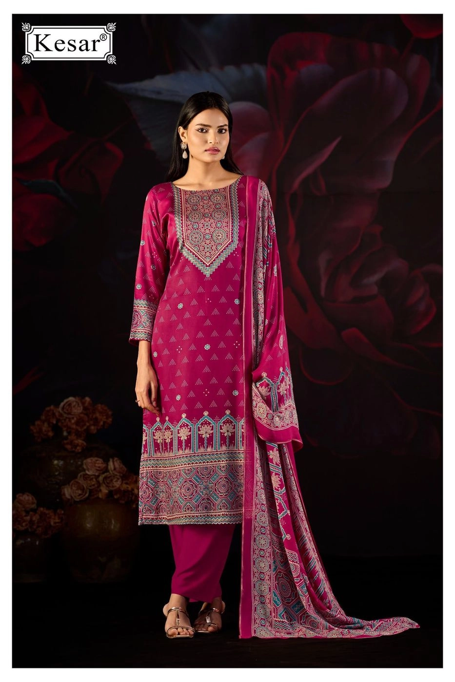 Kesar-EMBERLY 74001(Rs.1225 per piece: total 4 piece)