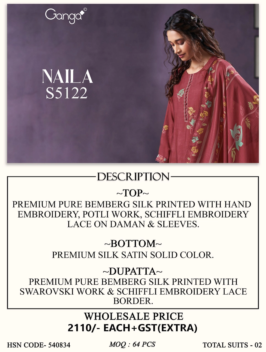 Ganga-NAILA
S5122(Rs.2110 per piece: total 2 piece) 7