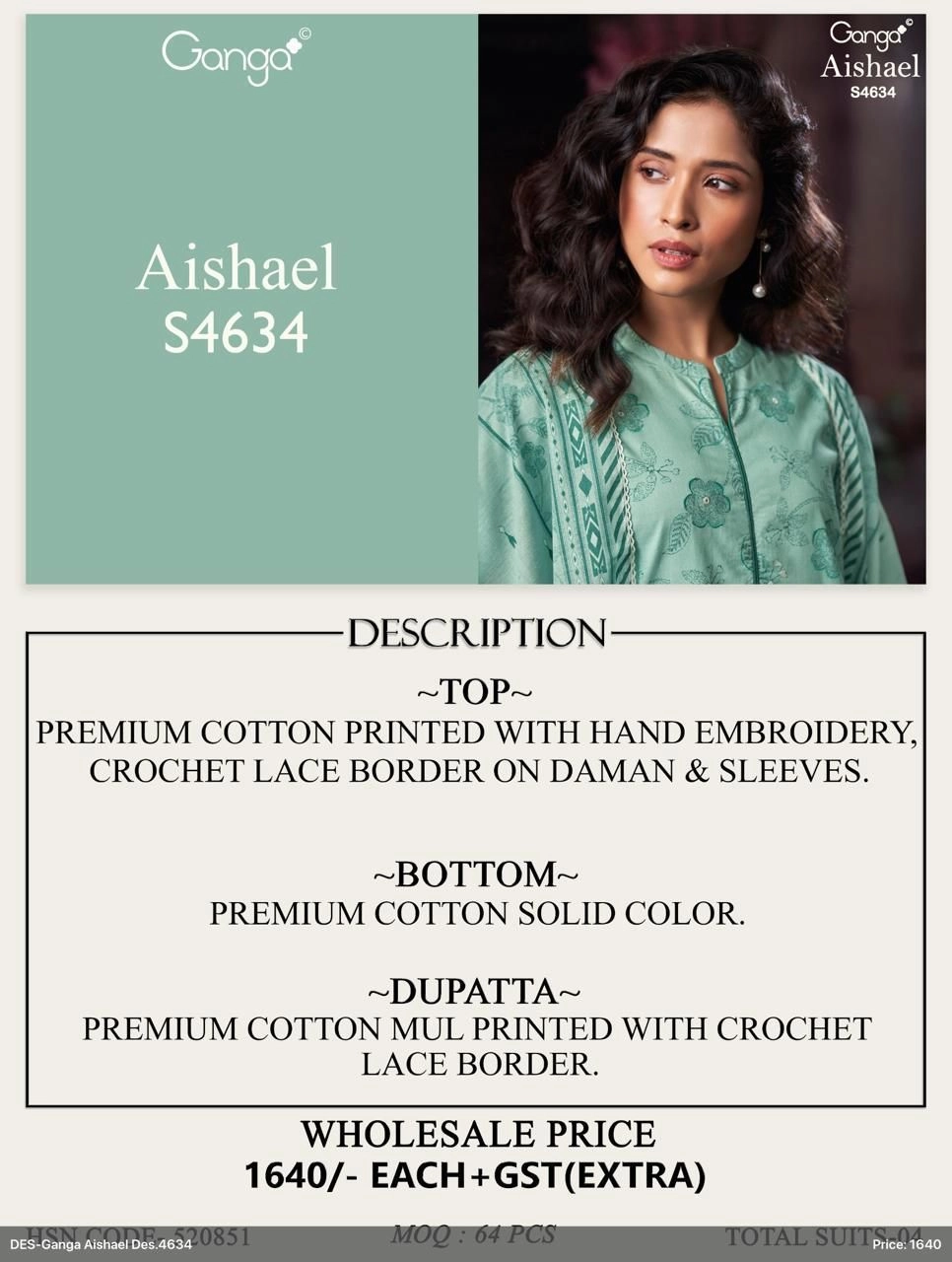 Ganga-Aishael
S4634(Rs.1640 per piece: total 4 piece) 3