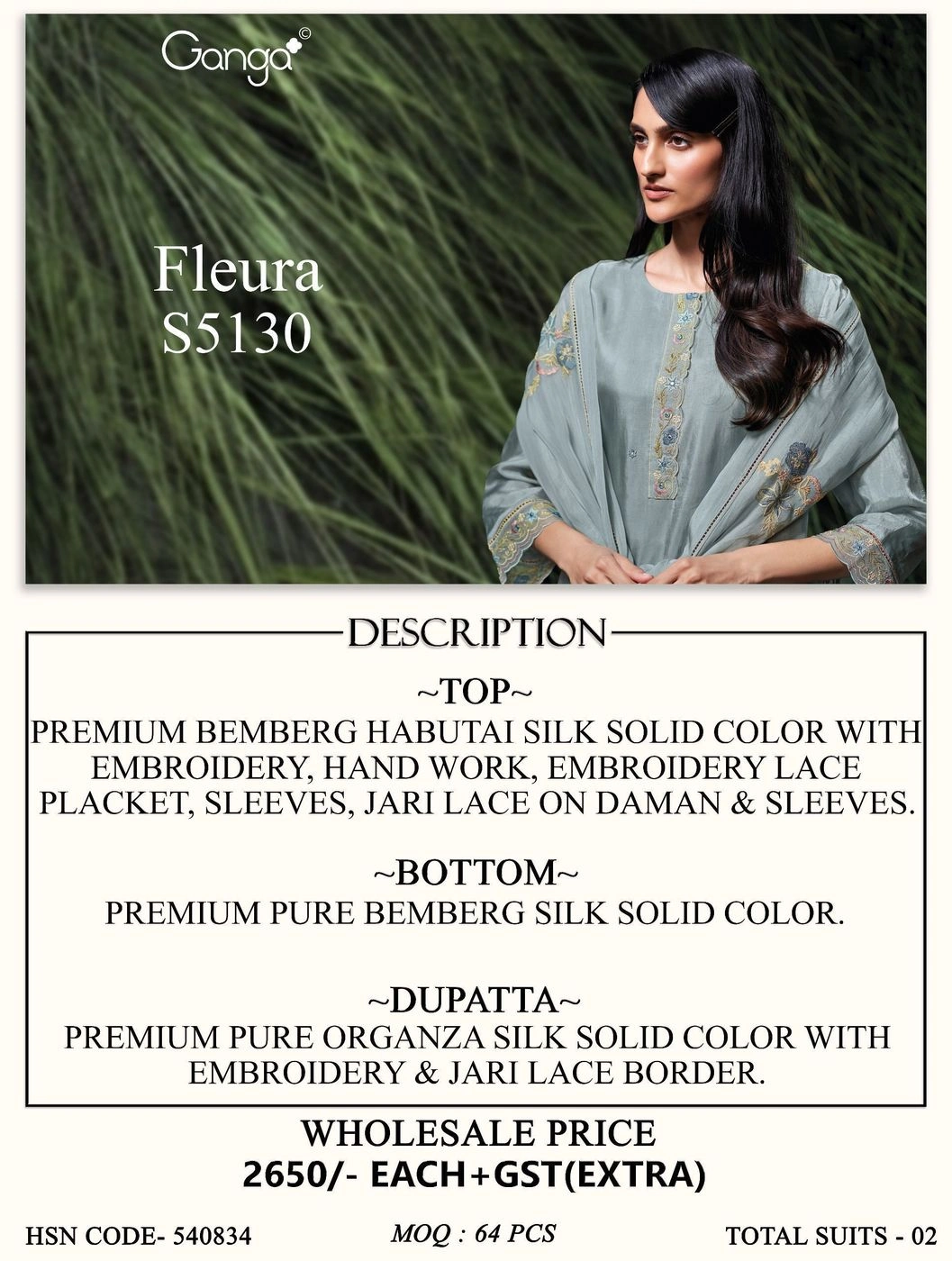 Ganga-Fleura
S5130(Rs.2650 per piece: total 2 piece) 7