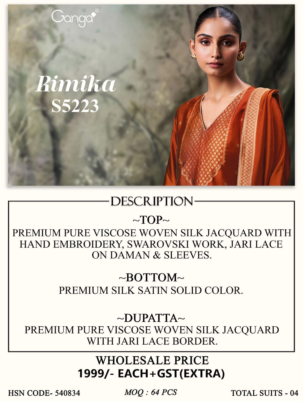 Ganga-Rimika
S5223(Rs.1999 per piece: total 4 piece) 10