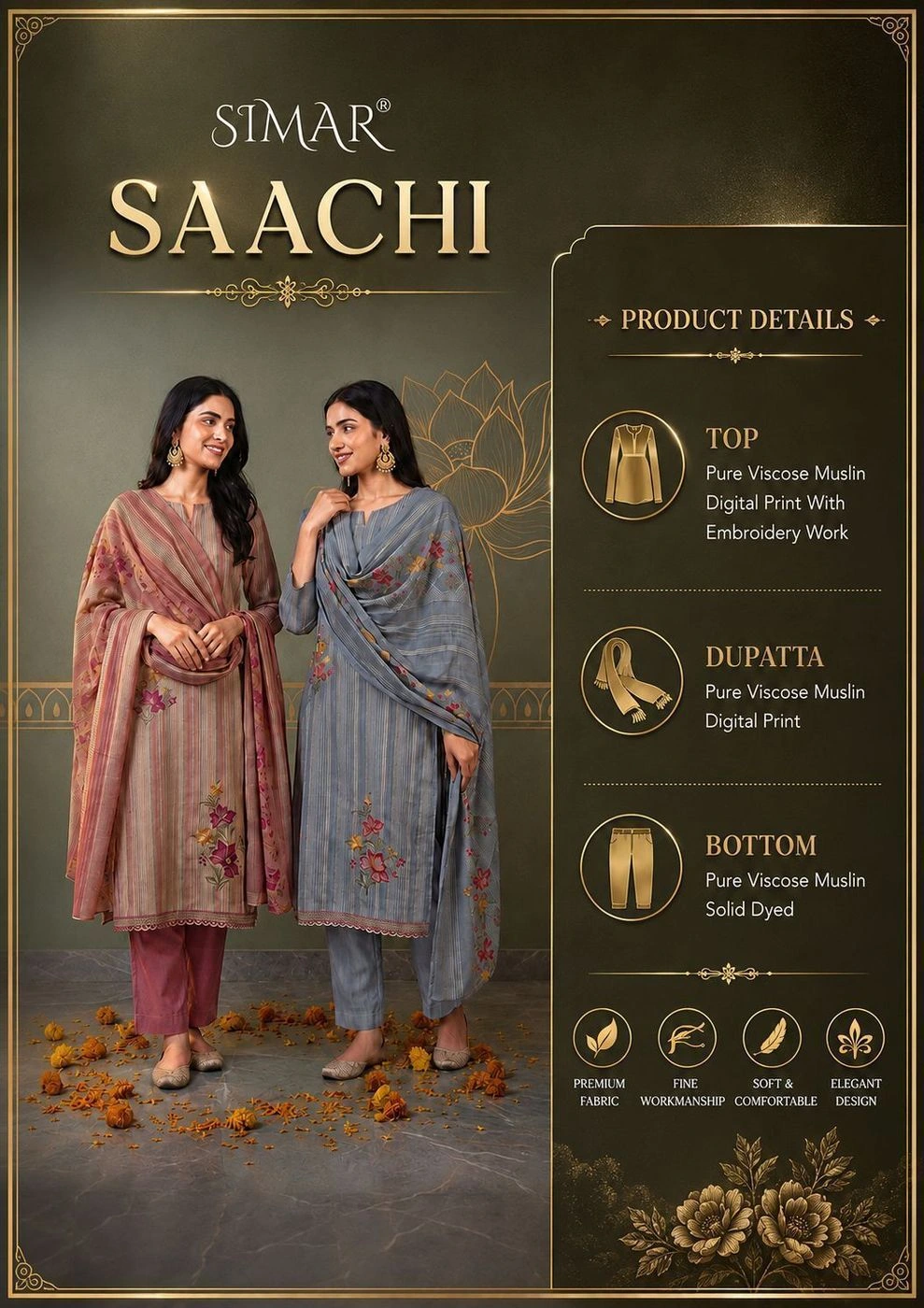 SIMAR-SAACHI Muslin(Rs.1495 per piece: total 4 piece) 7