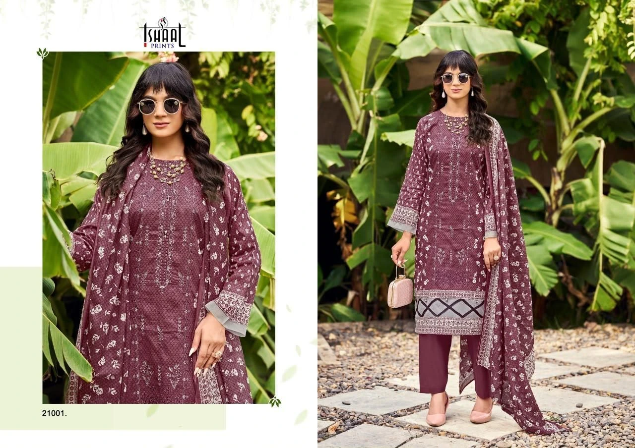 ISHAAL PRINTS-ISHAAL EMBROIDERED VOL-21(Rs.595 per piece: total 10 piece) 1