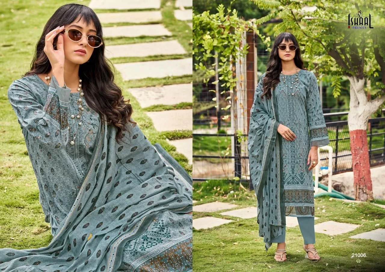ISHAAL PRINTS-ISHAAL EMBROIDERED VOL-21(Rs.595 per piece: total 10 piece) 6