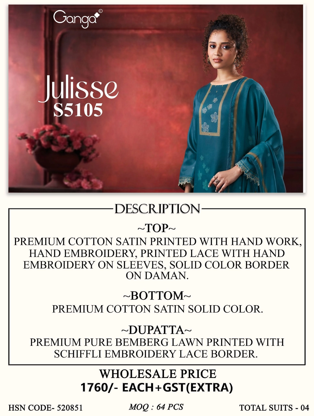 Ganga-Julisso S5105(Rs.1760 per piece: total 4 piece) 11